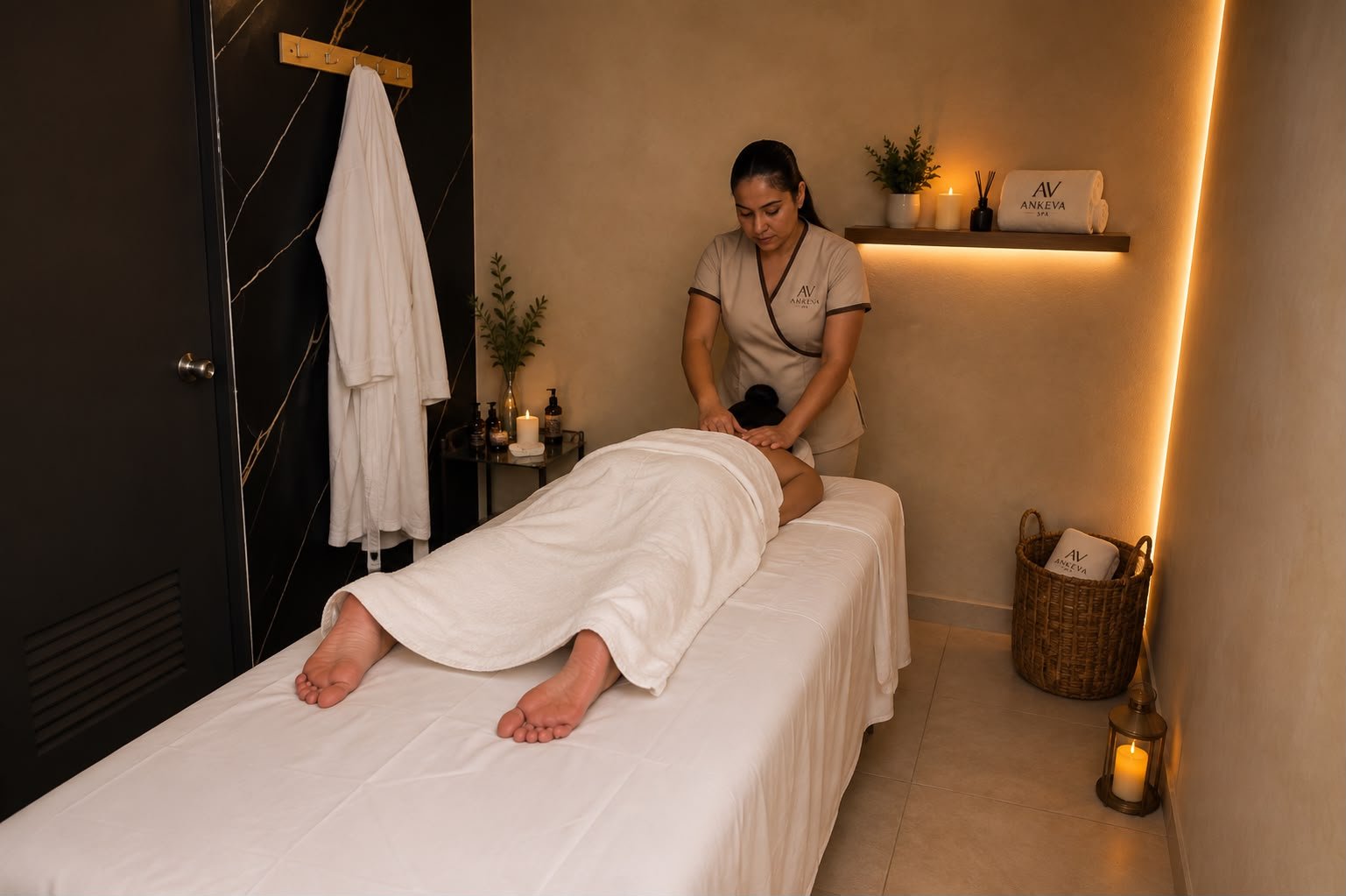Masaje sensitivo de experiencia sensorial en ANKEVA spa